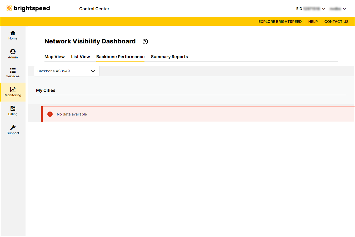 Network Visibility (showing Backbone Performance)