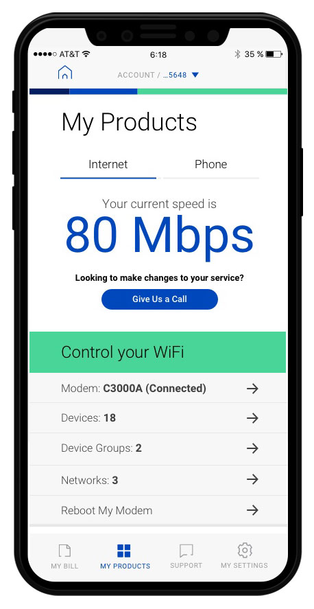 Secure WiFi Android home screen 